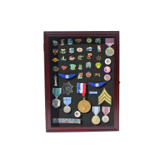High Quality Solid Wood Custom Lapel Pin Display Case Holder Cabinet Shadow box Medal 3D Black Photo Frame